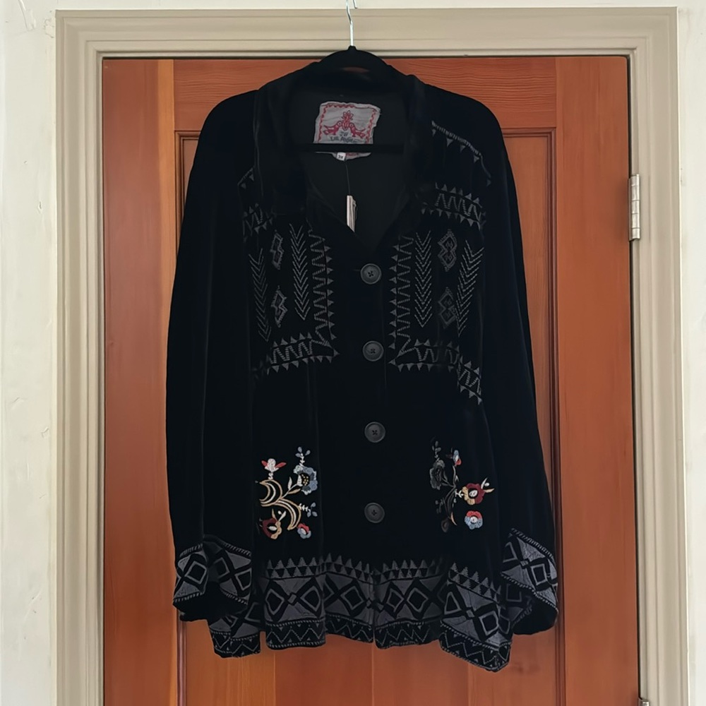 Johnny Was Elisa Velvet Top with buttons
